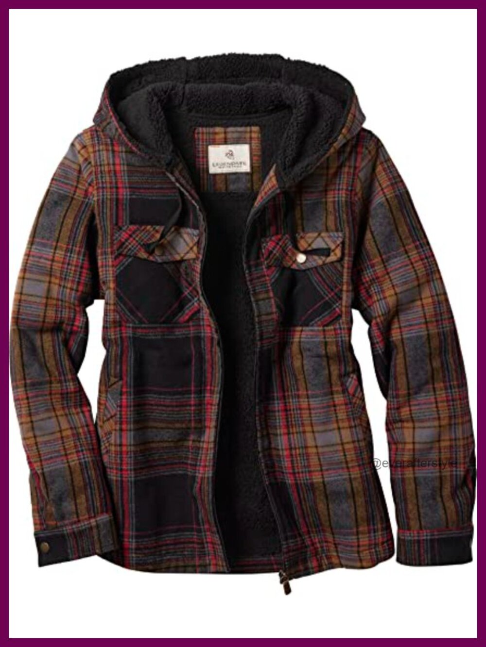 Hooded Shacket Berber Lined Shirt Jacket Faux Fur Lined Warm